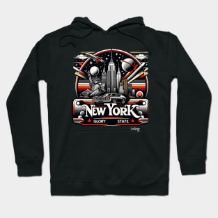 Empire Essence: New York's Urban Glow - American Vintage Retro style USA State Hoodie